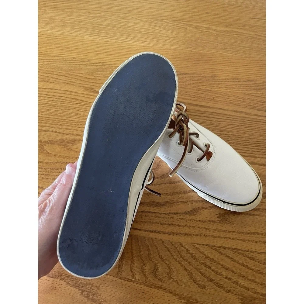 Vtg Florsheim SeaTracs Vegan Leather Deck Boat Nautical Sneakers Sz 9D Preppy